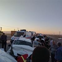 برخورد چند خودرو در محور قدیم ساوه به سلفچگان