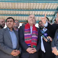 بازدید قالیباف از سد نرماب مینودشت