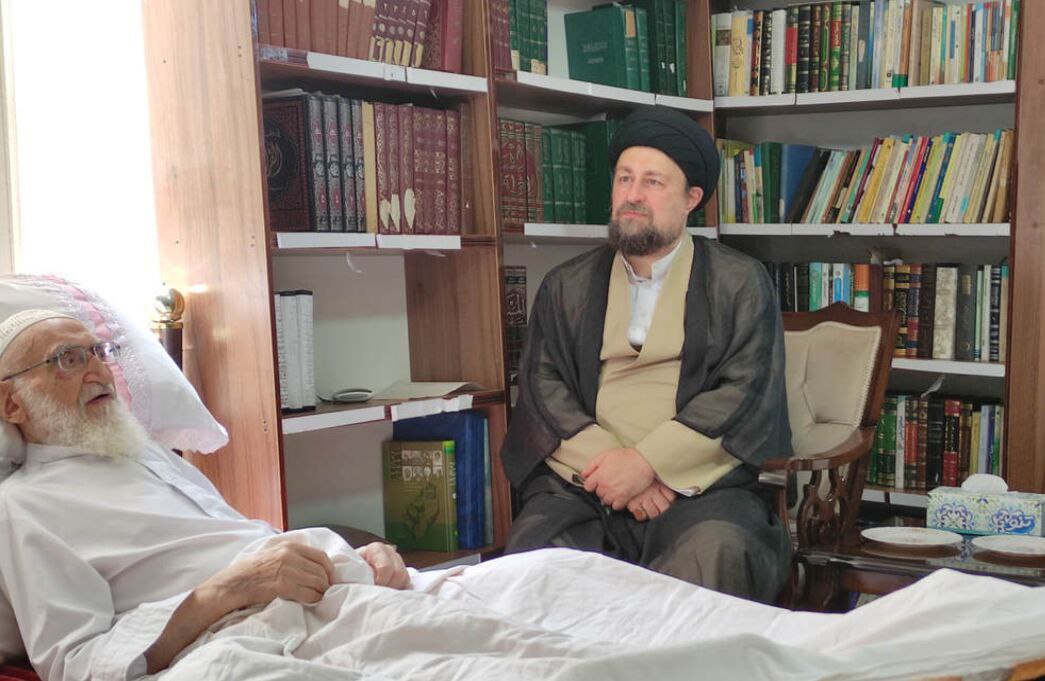 عیادت سیدحسن خمینی از آیت الله العظمی نوری همدانی  