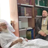 عیادت سیدحسن خمینی از آیت‌الله نوری همدانی