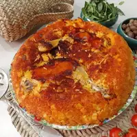 طرز تهیه دمی گوجه با ته انداز مرغ زعفرانی