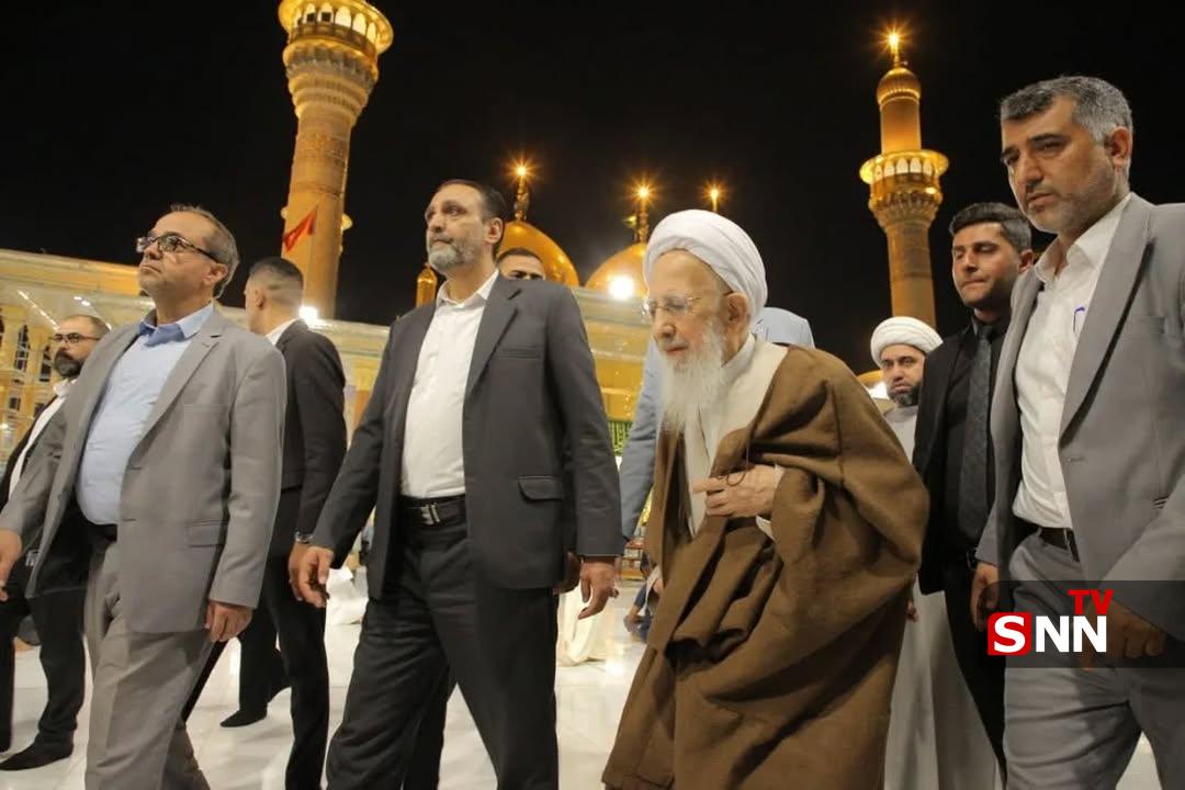 تصاویری از حضور آیت الله جوادی آملی در حرم مطهر موسی بن جعفر(ع) و امام جواد(ع)