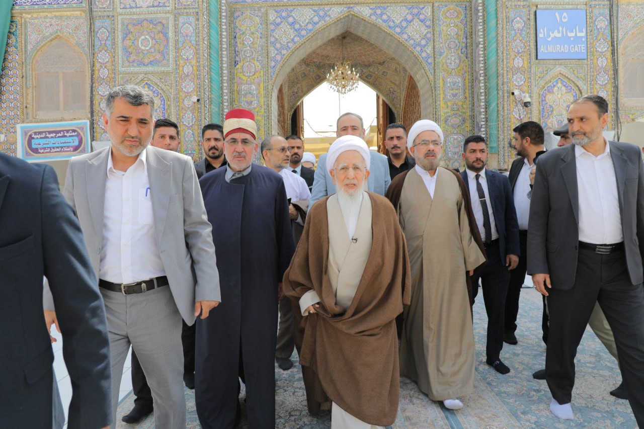 عکس/ تشرف آیت‌الله جوادی آملی به حرم مطهر امامین کاظمین علیهماالسلام