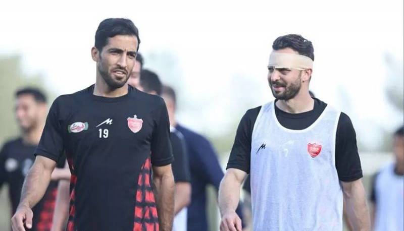سروش با چشم قرمز و متورم در تمرین پرسپولیس!