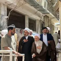 تصویری از حضور آیت الله جوادی آملی در بیت آیت الله سیستانی در نجف