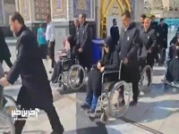 تشرف اعضای تیم ملی والیبال نشسته بانوان به حرم‌رضوی
