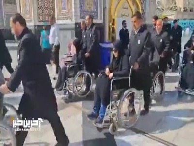 تشرف اعضای تیم ملی والیبال نشسته بانوان به حرم‌رضوی