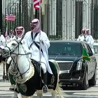 استقبال رسمی از ترامپ در کاخ پادشاهی عربستان 