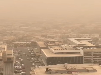 گردوغبار شدید در آسمان کرمانشاه