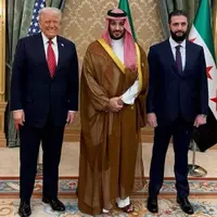 عکس/ اولین دیدار یک رئیس جمهور آمریکایی و سوری از سال ۲۰۰۰ میلادی