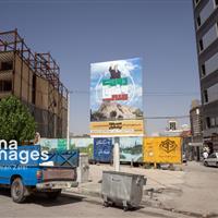 تبلیغات محیطی استقبال از رئیس جمهور در کرمانشاه