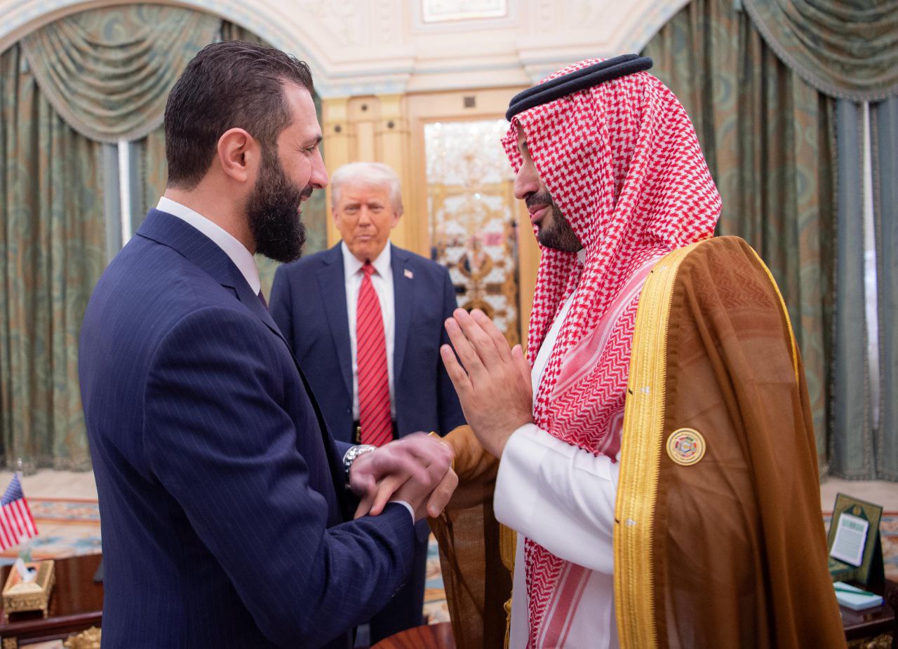 عکس/ اولین عکس از دیدار ترامپ و احمد الشرع در حضور بن سلمان