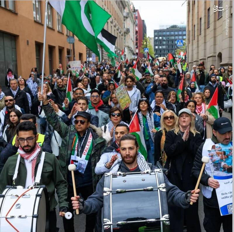 تظاهرات حمایت از فلسطین در شهر استکهلم