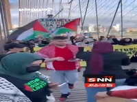 حامیان فلسطین پل بروکلین را مسدود کردند