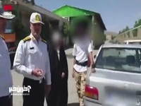 تصویر عجیب از سوار شدن یک خانم بر سقف پراید در ملایر! 