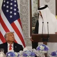 عکس/ شاهکار یک عکاس؛ شکار نگاه خاص ترامپ به امیر قطر