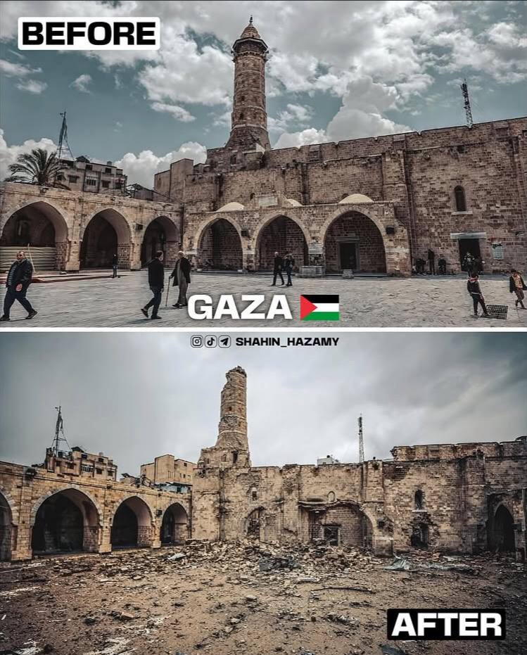 عکس/ تلخ و دردناک؛ مثل غزه قبل و‌ بعد از تجاوز وحشیانه ارتش رژیم اسرائیل