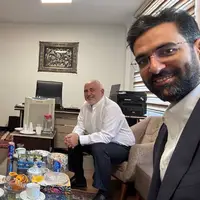 عکس یهویی آذری جهرمی با ظریف، همتی و طیب‌نیا