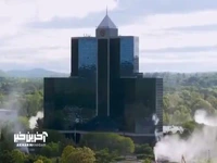 از بین رفتن یک هتل شیشه‌ای در آمریکا در چند ثانیه!