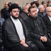  عکس/ حضور فرزندان شهید سید حسن نصرالله در مراسم بزرگداشت شهدای خدمت