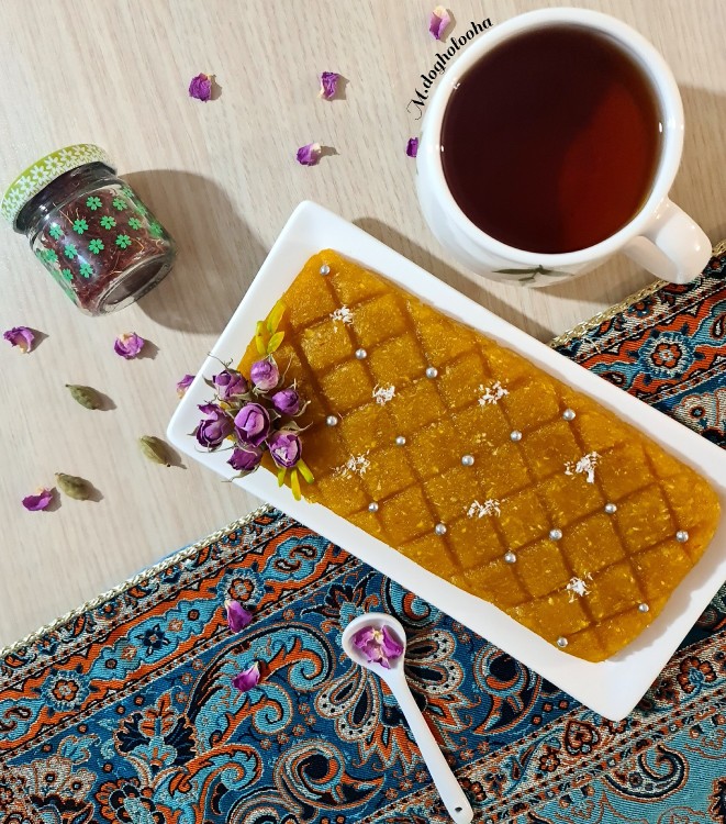 از شما/🍀حلوای نارگیلی زعفرانی🍀