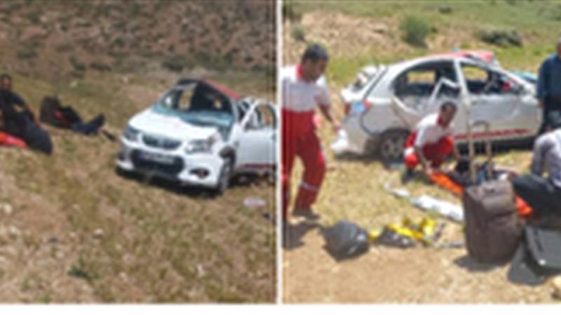 امدادرسانی به 3 مصدوم حادثه واژگونی خودرو کوئیک