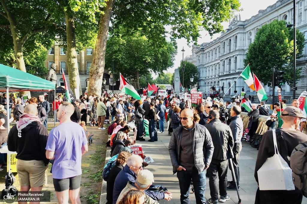 راهپیمایی صدها نفر در لندن برای همبستگی با فلسطینیان