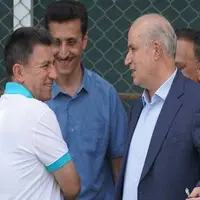 تمرین تیم ملی فوتبال در حضور مهدی تاج