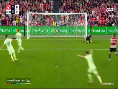 گل سوم بارسلونا به اتلتیک بیلبائو توسط اولمو