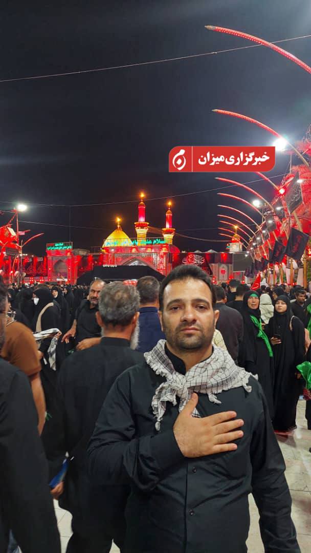 عکس/ تصاویری از قاضی ترورشده امروز در حرم امام حسین(ع) 
