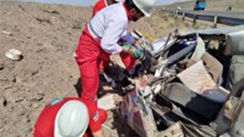 واژگونی مرگبار خودرو در جاده میامی - سبزوار
