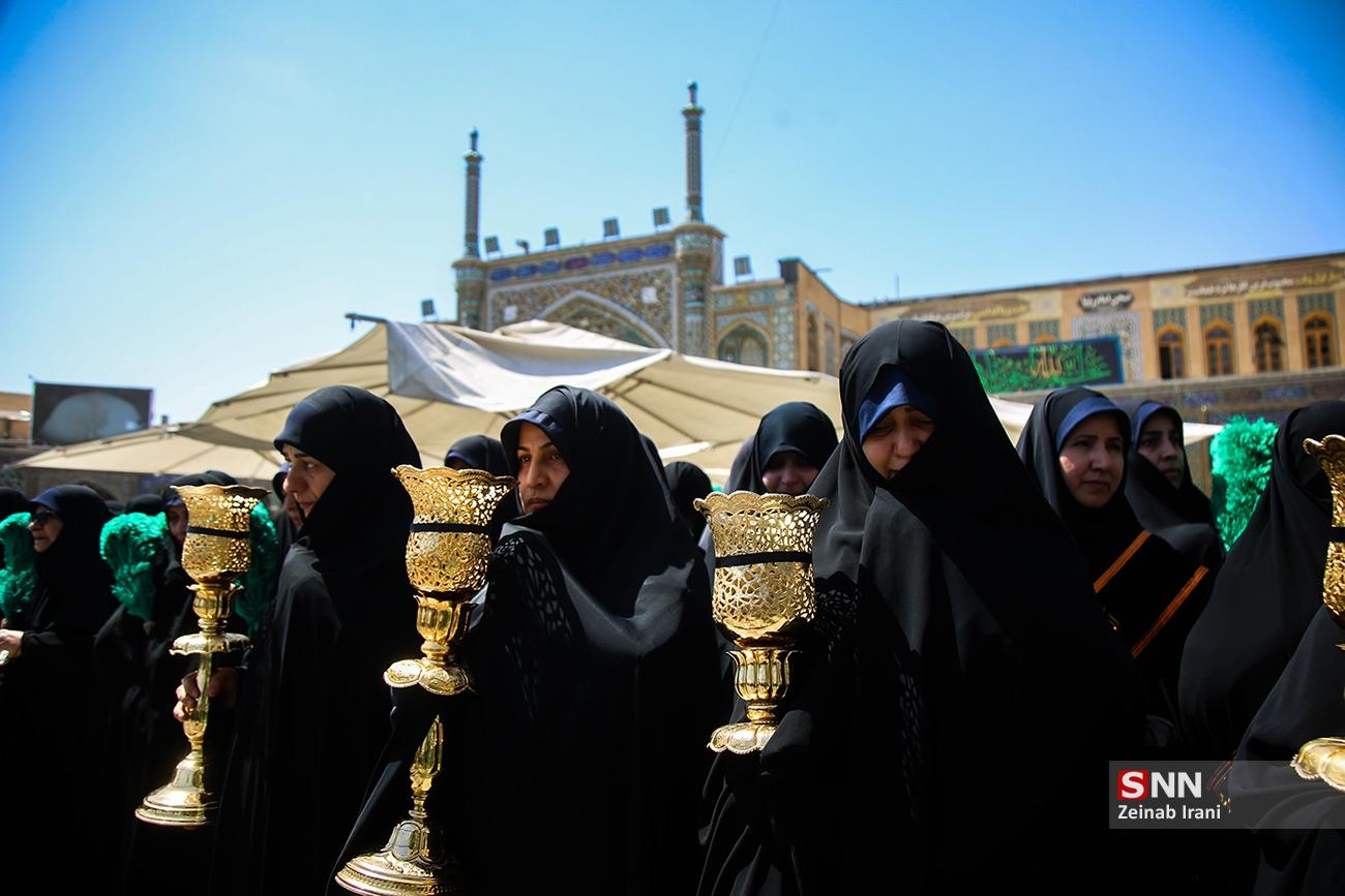 عکس/ عزاداری خادمان حرم حضرت معصومه (س) در روز شهادت امام جواد (ع)