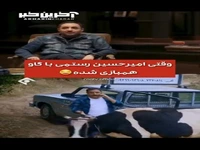 وقتی امیرحسین رستمی با گاو همبازی شده!