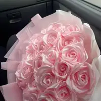 ساخت شکوفه های صورتی بهاری با روبان