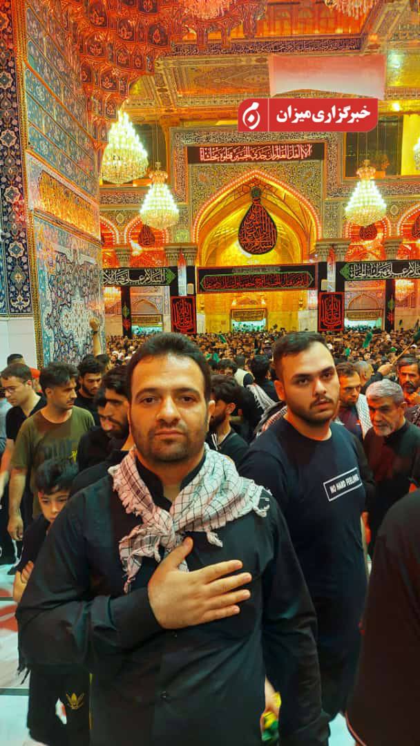 عکس/ تصاویری از قاضی ترورشده امروز در حرم امام حسین(ع) 