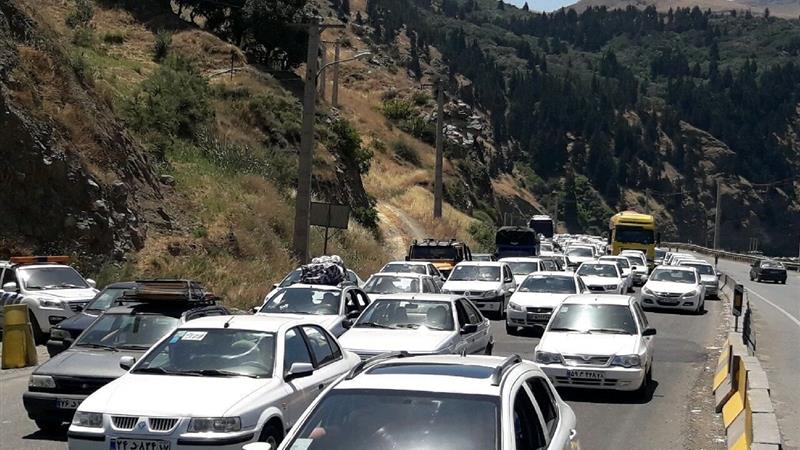 ترافیک سنگین در آزادراه تهران - شمال
