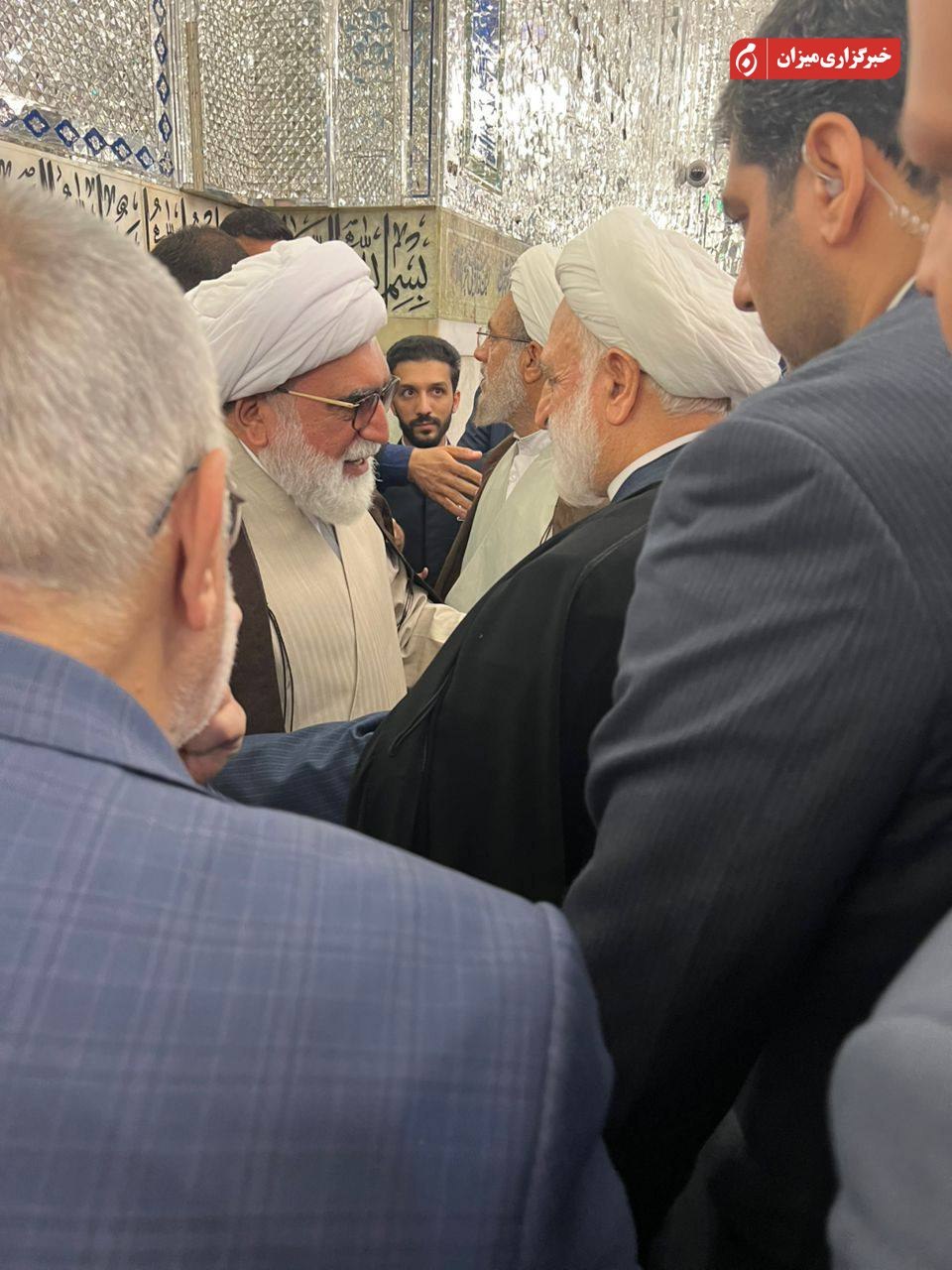 عکس/ تصاویری از دیدار تولیت آستان قدس‌رضوی با رئیس قوه قضاییه در حرم مطهر