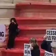 فعالان فرانسوی حامی فلسطین فواره معروف پاریس را به رنگ قرمز در آوردند