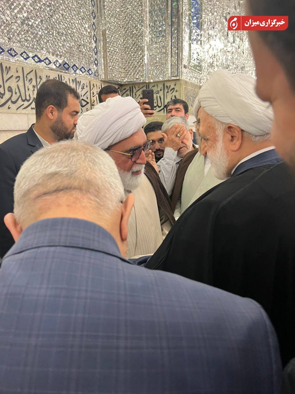 عکس/ تصاویری از دیدار تولیت آستان قدس‌رضوی با رئیس قوه قضاییه در حرم مطهر