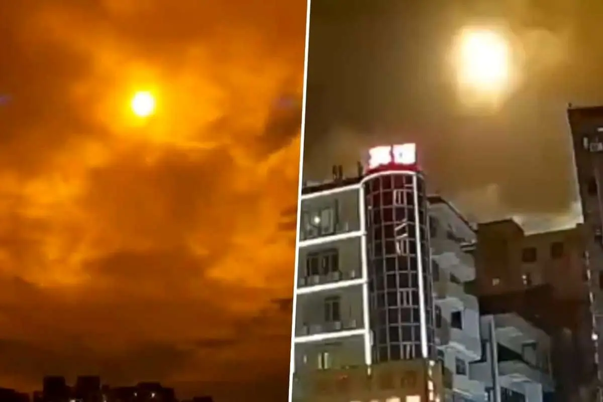 روشن شدن آسمان چین با گلوله آتشین بزرگ!