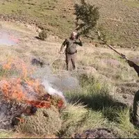 مهار پنجمین آتش‌سوزی در مراتع قوچان