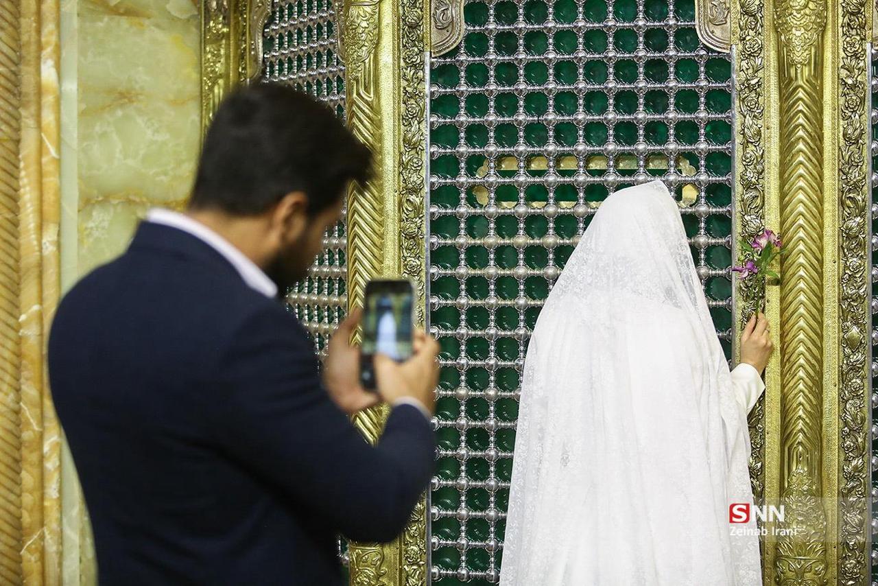 عکس/ جشن ازدواج ۳۲۵ زوج جوان در حرم حضرت معصومه (س)