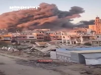 صهیونیست‌ها یک ساختمان را در غزه بمباران کردند