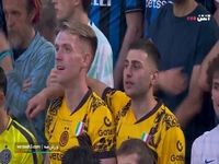جو ورزشگاه آلیانز پیش از بازی اینتر و پاری‌ سن‌ ژرمن