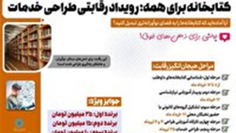 فراخوان رقابت طراحی خدمات کتابخانه‌ای