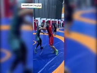 تمرین نمایندگان تیم ملی کشتی آزاد در مغولستان
