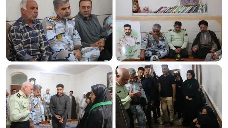 دیدار فرماندهان انتظامی و مرزبانی بوشهر با خانواده شهید محمد زارعی