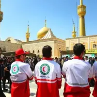 استقرار نیروهای هلال احمر شهرری در حرم مطهر امام خمینی(ره)