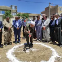 یک واحد آموزشی در روستای قایبرد بانه کلنگ‌زنی شد