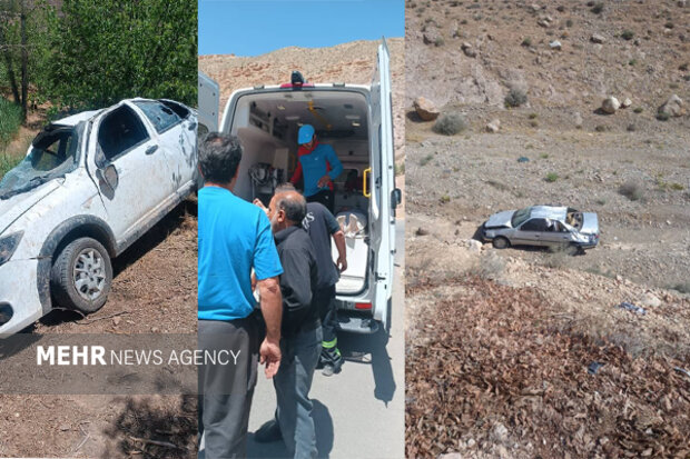 واژگونی خودروی سواری درپیچ «شاه ورس» کلاک دماوند؛ ۳ نفر مصدوم شدند